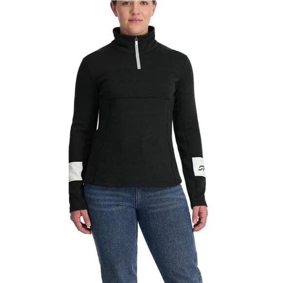 NWT Spyder Women's Black Speed 1/2 Zip Fleece Jacket Size M - Picture 1 of 8